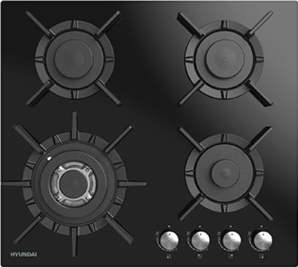 Для спорта и фитнеса 1 - Газовая варочная поверхность Hyundai HHG 6437 BG черный купить