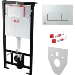 Для спорта и фитнеса 8 - Система инсталляции AlcaPlast AM101/1120-4:1 RU M571-00 с кнопкой хром глянец и шумоизоляцией купить