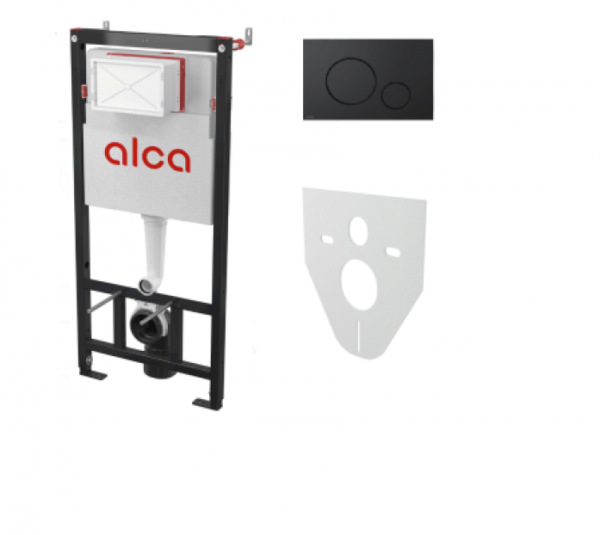 Для спорта и фитнеса 1 - Система инсталляции AlcaPlast AM101/1120-4:1 RU M678-0001 с черной матовой кнопкой и шумоизоляцией купить